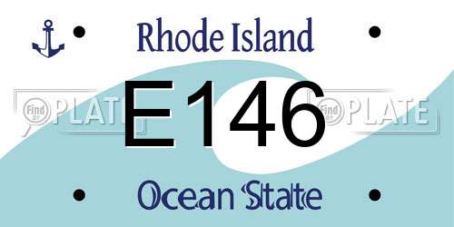E146 Rhode Island License Plate