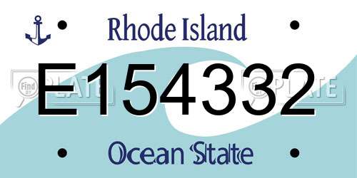 E154332 Rhode Island License Plate