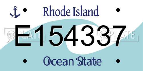 E154337 Rhode Island License Plate
