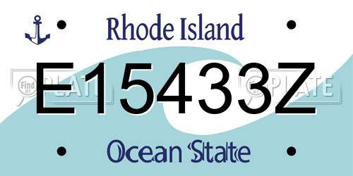 E15433Z Rhode Island License Plate
