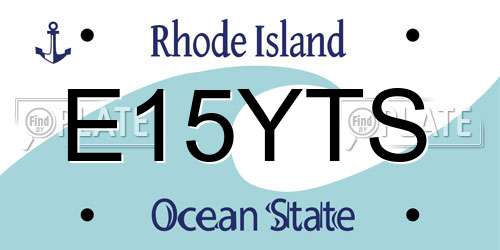 E15YTS Rhode Island License Plate