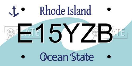 E15YZB Rhode Island License Plate