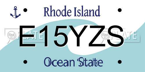 E15YZS Rhode Island License Plate