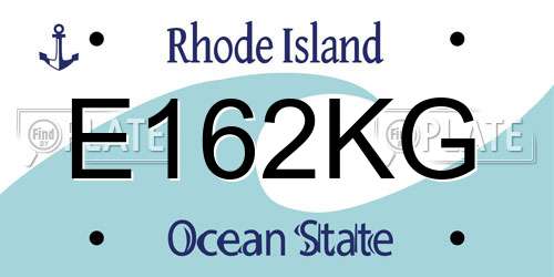 E162KG Rhode Island License Plate