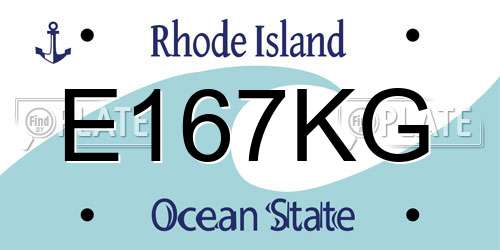 E167KG Rhode Island License Plate