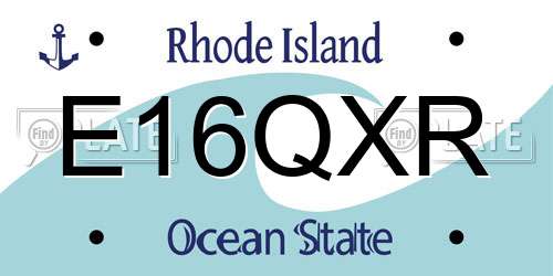 E16QXR Rhode Island License Plate