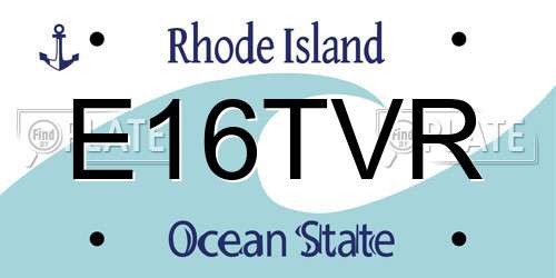 E16TVR Rhode Island License Plate