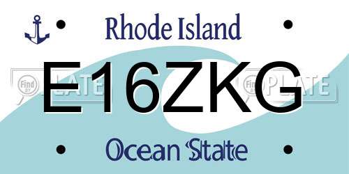 E16ZKG Rhode Island License Plate