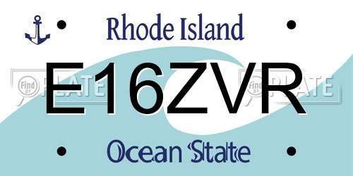 E16ZVR Rhode Island License Plate