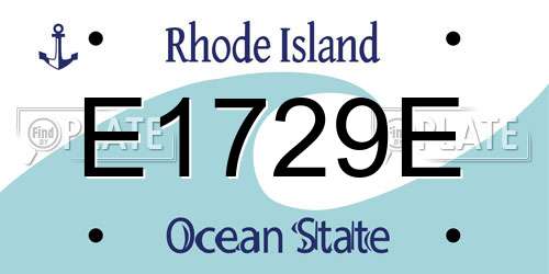 E1729E Rhode Island License Plate