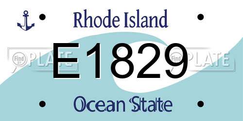 E1829 Rhode Island License Plate