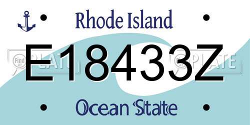 E18433Z Rhode Island License Plate