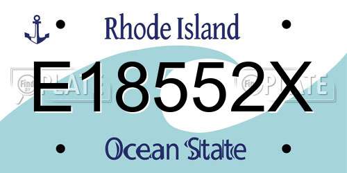E18552X Rhode Island License Plate
