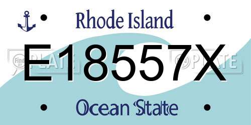 E18557X Rhode Island License Plate