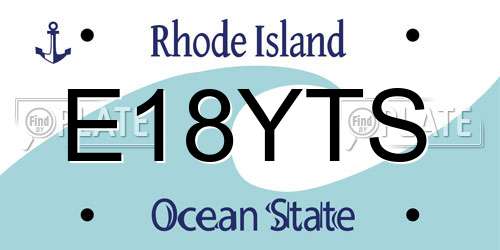 E18YTS Rhode Island License Plate