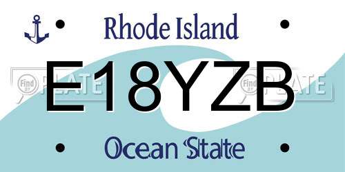 E18YZB Rhode Island License Plate