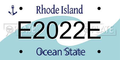 E2022E Rhode Island License Plate