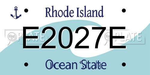 E2027E Rhode Island License Plate