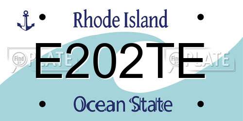 E202TE Rhode Island License Plate