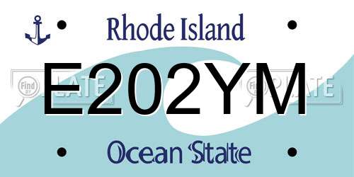 E202YM Rhode Island License Plate