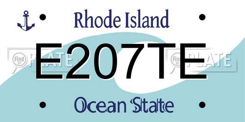 E207TE Rhode Island License Plate