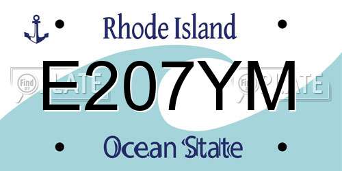 E207YM Rhode Island License Plate