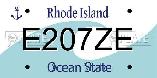E207ZE Rhode Island License Plate