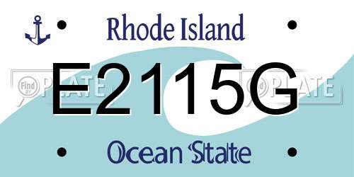 E2115G Rhode Island License Plate