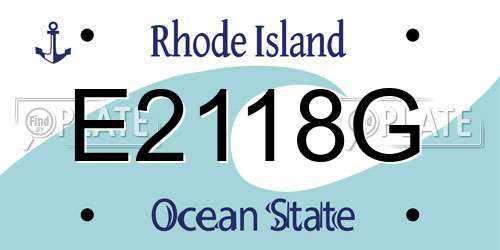 E2118G Rhode Island License Plate