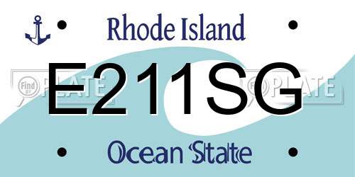 E211SG Rhode Island License Plate