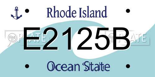E2125B Rhode Island License Plate