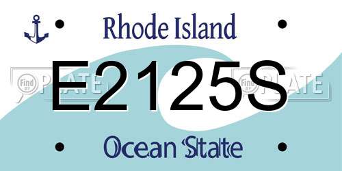 E2125S Rhode Island License Plate