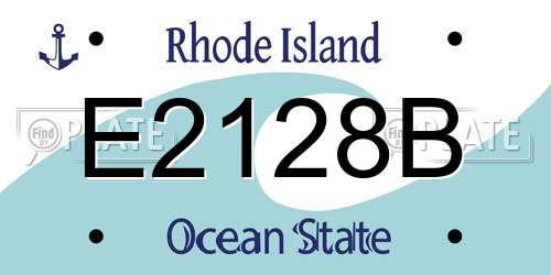 E2128B Rhode Island License Plate