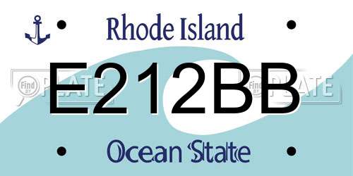 E212BB Rhode Island License Plate