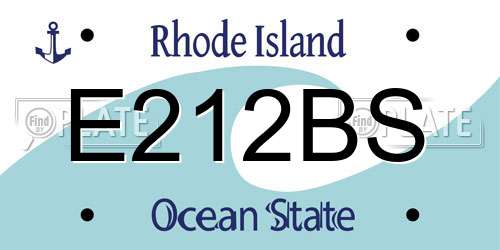 E212BS Rhode Island License Plate