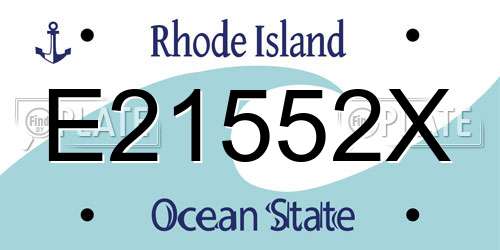 E21552X Rhode Island License Plate