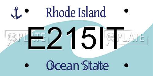 E215IT Rhode Island License Plate