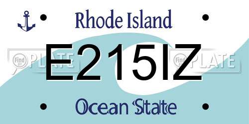 E215IZ Rhode Island License Plate