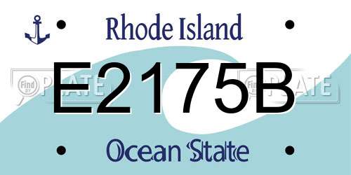 E2175B Rhode Island License Plate