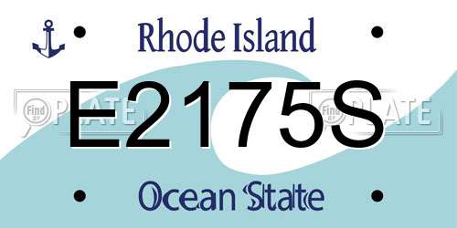 E2175S Rhode Island License Plate