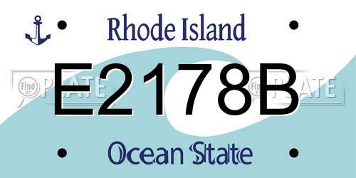 E2178B Rhode Island License Plate