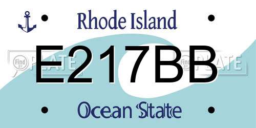 E217BB Rhode Island License Plate