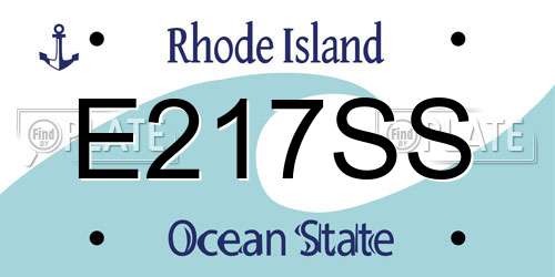 E217SS Rhode Island License Plate