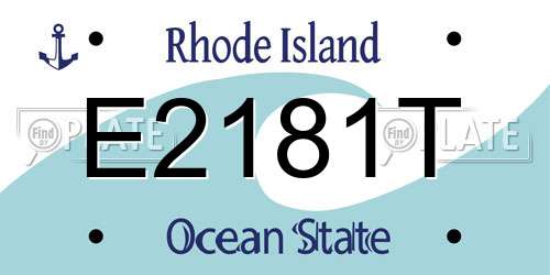 E2181T Rhode Island License Plate