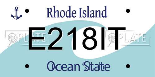 E218IT Rhode Island License Plate