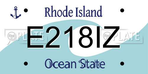 E218IZ Rhode Island License Plate