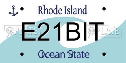 E21BIT Rhode Island License Plate