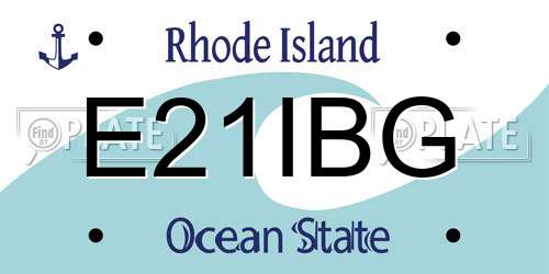E21IBG Rhode Island License Plate