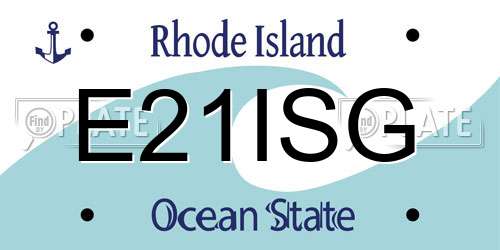E21ISG Rhode Island License Plate