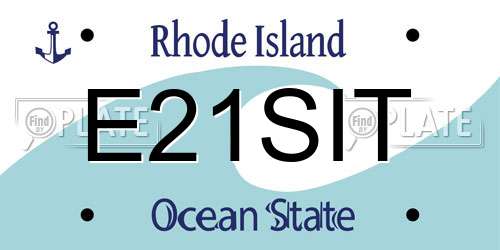 E21SIT Rhode Island License Plate
